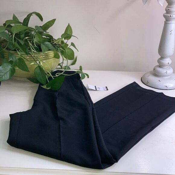 NWT SOFIA 2 Pleated Stretchy Twill Dressy Black Belted Preppy Pants - Picture 11 of 11